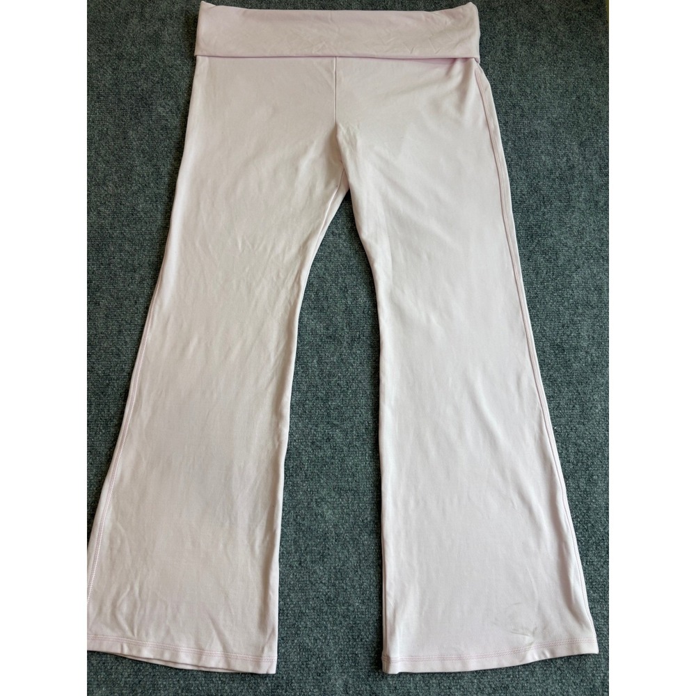 Victorias Secret PINK You Wish Foldover Waist Yoga Pants Flare Leg Pink Y2K